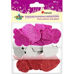 Titanum Naklejki piankowe serca mix 45szt