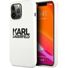 Karl Lagerfeld Etui Karl Lagerfeld KLHCP13LSLKLWH Apple iPhone 13 Pro Silicone Stack Logo biały/white