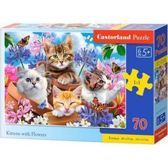Castorland Puzzle 70 Kittens with Flowers CASTOR
