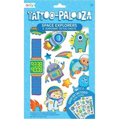Kolorowe Baloniki Tatuaże zmywalne Tattoo Palooza - Odkrywcy kosmosu
