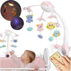 Ricokids Karuzela do łóżeczka z projektorem RK-813 różowa