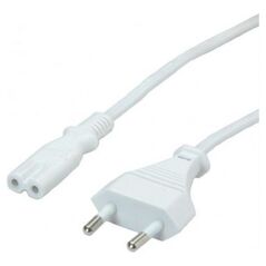 Kabel zasilający Value VALUE Euro Kabel zasilający, 2-pinowy, biały, 3 m