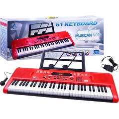 Jokomisiada Organy Keyboard z mikrofonem 61kl czerwone IN0132