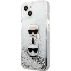 Karl Lagerfeld Etui Karl Lagerfeld KLHCP13SKICGLS Apple iPhone 13 mini srebrny/silver hardcase Liquid Glitter Karl&Choupette Head