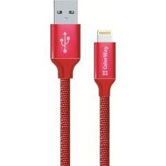 Kabel USB ColorWay USB-A - Lightning 1 m Czerwony (CW-CBUL004-RD)