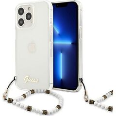 Guess Guess GUHCP13LKPSWH iPhone 13 Pro / 13 6,1" Transparent hardcase White Pearl