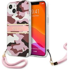 Guess Guess GUHCP13SKCABPI iPhone 13 mini 5,4" różowy/pink hardcase Camo Strap Collection