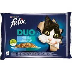 Nestle FELIX sasz.4x85g FANTASTIC DUO RYBNE dorsz, łosoś, pstrąg, śledź /12
