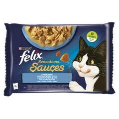 Nestle FELIX sasz.4x85g SENSATIONS SAUCES RYBNE DANIA w sosie /12