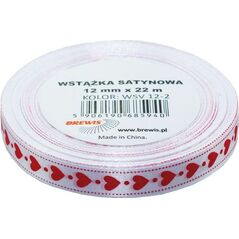 BREWIS Wstążka satynowa serca 12mm kolor 2 Brewis