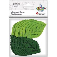 Titanum Filcowe liście 65x37mm mix 20szt