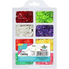 Titanum Cekiny 8mm okrągłe pastelowe 8 kolorów x 3g