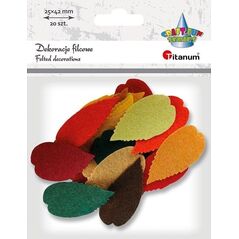 Titanum Filcowe liście 30x55mm mix 20szt