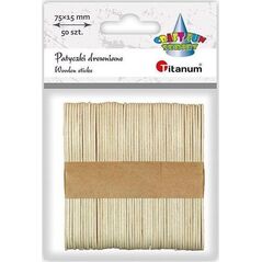 Titanum Drewniane patyczki łyżeczki 15x75mm 50szt