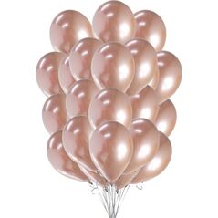 GoDan Balony metaliczne Różowo-Złote, B&C, 30 cm, 50 szt.