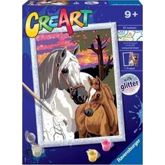 Ravensburger Malowanka CreArt dla dzieci Konie i zachód słońca