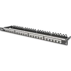 Digitus Patch panel pusty DIGITUS 19" 24 port 0.5U do modułów keystone (RAL 9005)