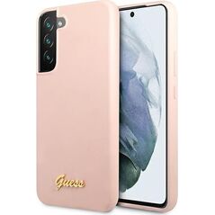 Guess Etui Guess GUHCS22MLSLMGPP Samsung Galaxy S22+ Plus różowy/pink hardcase Silicone Script Metal Logo