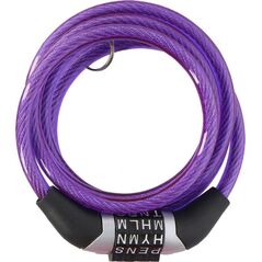 Dunlop Zapięcie rowerowe Dunlop spiralne na szyfr 0,6x120cm - fioletowy