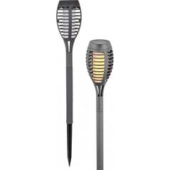 Saska Garden Pochodnia lampa solarna tańczące płomyki 12 led SMD szara