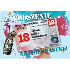 Armin Style Zaproszenie Urodziny Osiemnastka ZA-102 (10szt.)