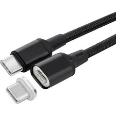 Kabel USB MicroConnect USB-C - USB-C 1 m Czarny (USB3.1CC1-MAGNET)