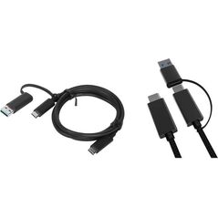 Kabel USB MicroConnect USB-C - USB-C + USB-A 1 m Czarny (USB3.1CCA1)