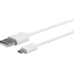 Kabel USB eStuff USB-A - microUSB 1 m Biały (ES603007)