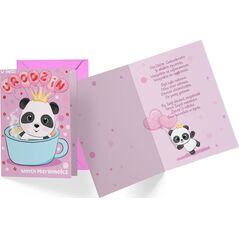 KUKARTKA Karnet B6 PR-411 Urodziny dziecięce (panda)