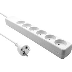 ProXtend Danish IT Power Strip 6-way 6 gniazd 1 m biała (KIT6-KIT01W)