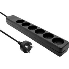 ProXtend Danish IT Power Strip 6-way 6 gniazd 2 m czarna (KIT6-KIT02B)