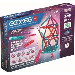 Geomag Klocki magnetyczne Glitter Recycled 60 elementów