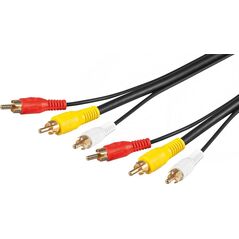 Kabel Goobay RCA (Cinch) x3 - RCA (Cinch) x3 5m czarny (50140)