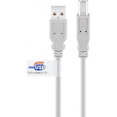 Kabel USB Goobay USB-A - USB-B 2 m Szary (50831)
