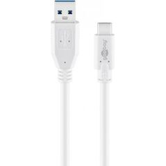 Kabel USB Goobay USB-A - USB-C 0.5 m Biały (JAB-2947897)