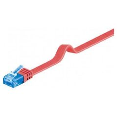 Goobay CAT 6A Płaska Kabel połączeniowy,U/UTP, Czerwony - Długość kabla 3 m
