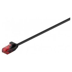 Goobay CAT 6Smukły kabel połączeniowy,U/UTP, czarny - Długość kabla 0.15 m