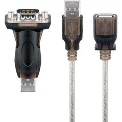 Adapter USB Goobay USB szeregowych RS232 mini, Przezroczysty - Długość kabla 1.5 m