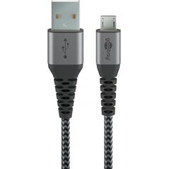 Kabel USB Goobay USB-A - microUSB 0.5 m Srebrny (JAB-6985365)