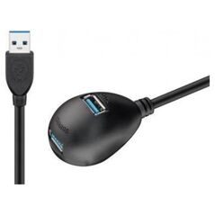 Adapter USB Goobay Przedłużacz USB 3.0 Hi-Speed z nóżką, Czarny - Długość kabla 1.5 m