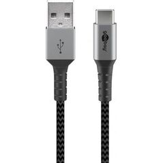 Kabel USB Goobay USB-A - USB-C 0.5 m Srebrny (JAB-6985368)