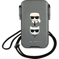 Etui na tablet Karl Lagerfeld Karl Lagerfeld Torebka KLHCP12MOPHKCG 6,1" szary/grey hardcase Saffiano Ikonik Karl&Choupette Head