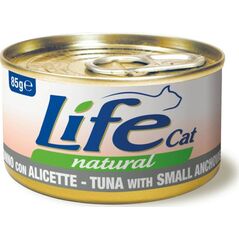 Life Pet Care LIFE CAT pusz.85g TUNA + SMALL ANCHOVIES WHITEBAITS/SZPROTKA/24