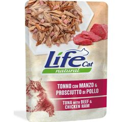 Life Pet Care LIFE CAT sasz.70g TUNA + BEEF + HAM /30