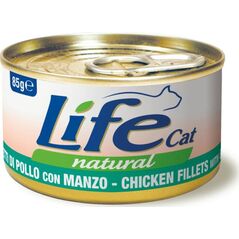 Life Pet Care LIFE CAT pusz.85g CHICKEN + BEEF FILLETS /24