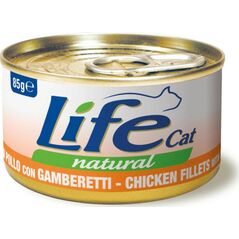 Life Pet Care LIFE CAT pusz.85g CHICKEN + SHRIMPS FILLETS /24