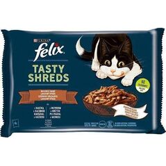 Felix FELIX sasz.4x80g TASTY SHREDS KACZKA& INDYK wiejskie smaki w sosie /12