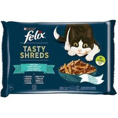 Felix FELIX sasz.4x80g TASTY SHREDS ŁOSOŚ& TUŃCZYK rybne smaki w sosie /12