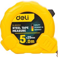 Deli Miara zwijana Deli Tools EDL9025Y, 5m/25mm (żółta)