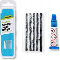 Weldtite Zestaw naprawczy do opon tubeless WELDTITE TUBELESS REPAIR STRINGS (5 wkładów + klej) (NEW)